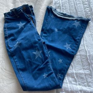 Nasty Gal star print bell bottom jeans